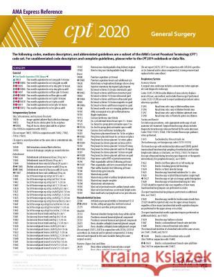 CPT 2020 Express Reference Coding Card: General Surgery American Medical Association 9781622029402 American Medical Association Press