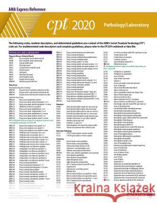 CPT 2020 Express Reference Coding Card: Pathology/Laboratory American Medical Association 9781622029471