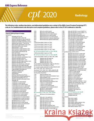CPT 2020 Express Reference Coding Card: Radiology American Medical Association 9781622029518 American Medical Association Press