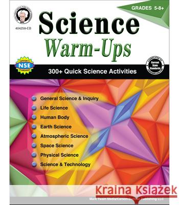 Science Warm-Ups, Grades 5-8 Linda Armstrong Schyrlet Cameron Carolyn Craig 9781622236381 Mark Twain Media