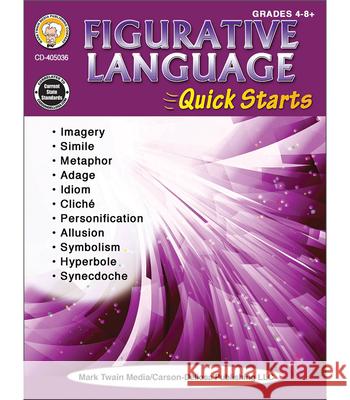 Figurative Language Quick Starts Workbook Jane Heitman 9781622237708 Mark Twain Media