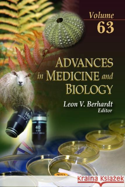 Advances in Medicine & Biology: Volume 63 Leon V Berhardt 9781624179228 Nova Science Publishers Inc