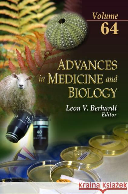 Advances in Medicine & Biology: Volume 64 Leon V Berhardt 9781624179266 Nova Science Publishers Inc
