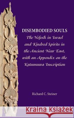 Disembodied Souls: The Nefesh in Israel and Kindred Spirits in the Ancient Near East, with an Appendix on the Katumuwa Inscription Richard C Steiner   9781628370782 SBL Press