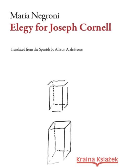 Elegy for Joseph Cornell Maria Negroni Allison Defreese 9781628973624 Dalkey Archive Press