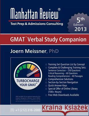 Manhattan Review GMAT Verbal Study Companion [5th Edition] Joern Meissner Manhattan Review 9781629260167 Manhattan Review, Inc.