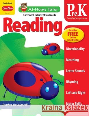 At-Home Tutor: Reading, Prek Workbook Evan-Moor Corporation 9781629380001 Evan-Moor Educational Publishers