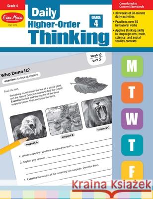 Daily Higher-Order Thinking, Grade 4 Teacher Edition Evan-Moor Corporation 9781629384573 Evan Moor Educational Publishers