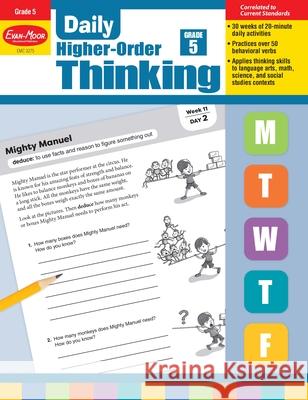 Daily Higher-Order Thinking, Grade 5 Teacher Edition Evan-Moor Corporation 9781629384580 Evan Moor Educational Publishers