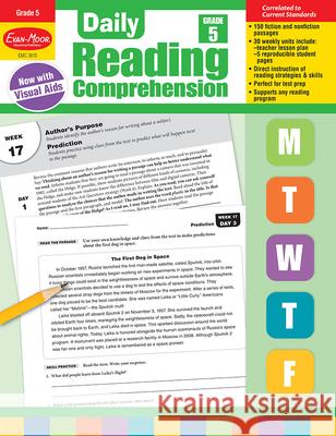 Daily Reading Comprehension, Grade 5 Teacher Edition Evan-Moor Corporation 9781629384788 Evan Moor Educational Publishers