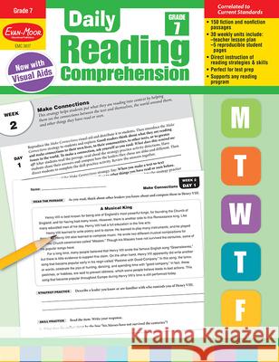 Daily Reading Comprehension, Grade 7 Teacher Edition Evan-Moor Corporation 9781629384801 Evan Moor Educational Publishers