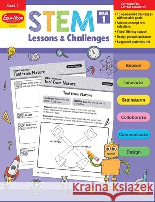 Stem Lessons and Challenges, Grade 1 Teacher Resource Evan-Moor Corporation 9781629388618 Evan-Moor Educational Publishers