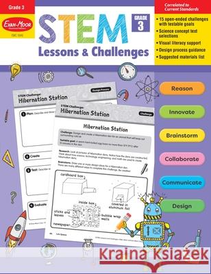 Stem Lessons and Challenges, Grade 3 Teacher Resource Evan-Moor Corporation 9781629388632 Evan-Moor Educational Publishers