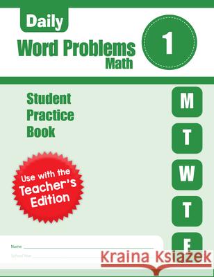 Daily Word Problems Math, Grade 1 Student Workbook Evan-Moor Corporation 9781629388762 Evan-Moor Educational Publishers