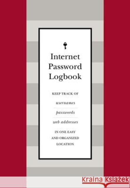 Internet Password Logbook (Red Leatherette): Keep track of usernames, passwords, web addresses in one easy and organized location Editors of Rock Point 9781631065668 Rock Point Calendars