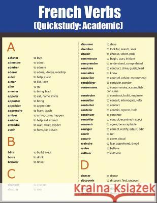 French Verbs: Quick Study Academic Quick Charts 9781632878021