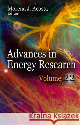 Advances in Energy Research: Volume 22 Morena J Acosta 9781634832304 Nova Science Publishers Inc