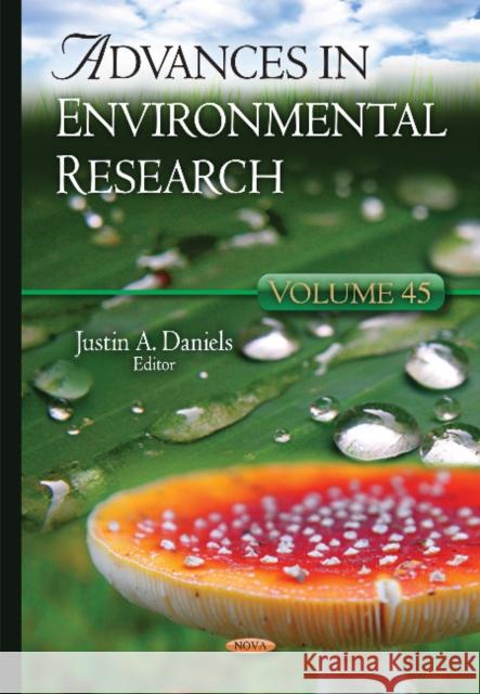 Advances in Environmental Research   9781634832786 