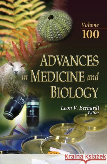 Advances in Medicine & Biology: Volume 100 Leon V Berhardt 9781634853040 Nova Science Publishers Inc