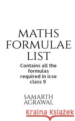 Maths Formula List Samarth Agrawal 9781636067667 Notion Press