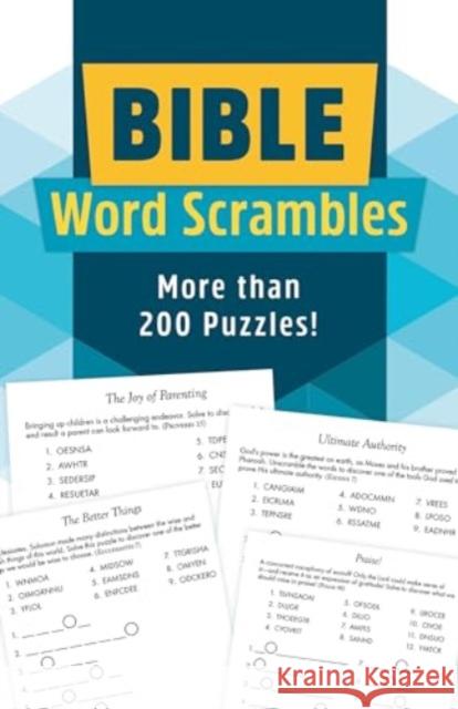 Bible Word Scrambles: More Than 200 Puzzles! Compiled by Barbour Staff 9781636099705 Barbour Publishing