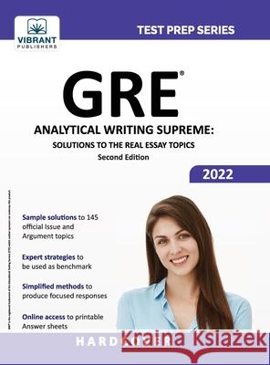 GRE Analytical Writing Supreme: Solutions to the Real Essay Topics Vibrant Publishers 9781636510897 Vibrant Publishers