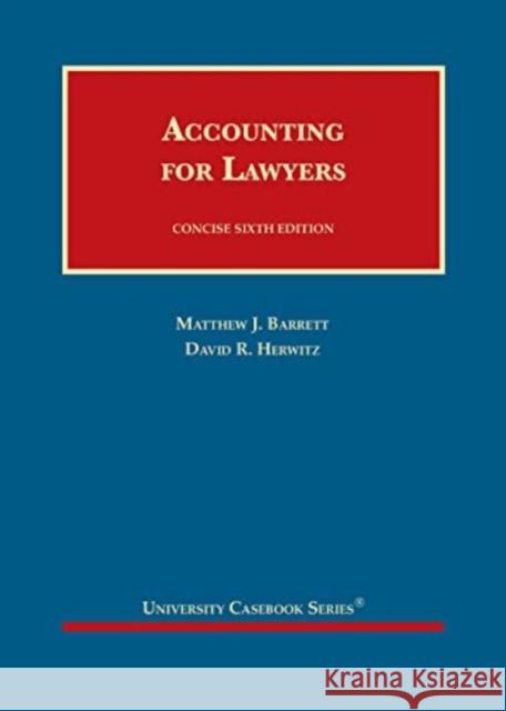 Accounting for Lawyers, Concise David R. Herwitz 9781636591070