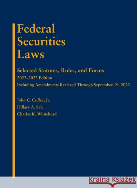 Federal Securities Laws Charles K. Whitehead 9781636599519 West Academic Publishing