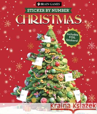 Brain Games - Sticker by Number: Christmas (24 Images to Sticker - Watercolor Tree Cover): Includes 2 Foil Sticker Sheets to Complete Each Image! Publications International Ltd           New Seasons                              Brain Games 9781639389162 Publications International, Ltd.