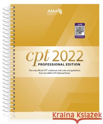 CPT Professional 2022 American Medical Association 9781640160873 American Medical Association Press