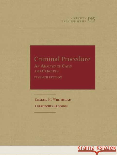 Criminal Procedure Christopher Slobogin 9781642422627 West Academic
