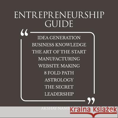 Entrepreneurship Guide Nambiar Akshay 9781642490077