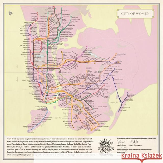 City of Women New York City Subway Wall Map (20 X 20 Inches) Solnit, Rebecca 9781642590197