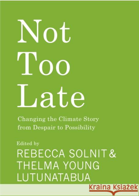 Not Too Late: Changing the Climate Story from Despair to Possibility Solnit, Rebecca 9781642598971 Haymarket Books