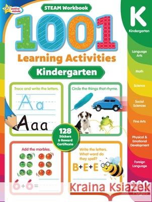 Active Minds 1001 Kindergarten Learning Activities: A Steam Workbook Sequoia Children's Publishing 9781642693386 Sequoia Children's Publishing