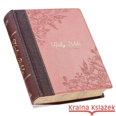 KJV Holy Bible, Note-Taking Bible, Faux Leather Hardcover - King James Version, Brown/Pink Christian Art Gifts 9781642726619