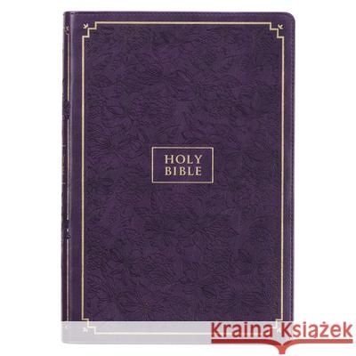 KJV Holy Bible, Giant Print Full-Size Faux Leather Red Letter Edition - Thumb Index & Ribbon Marker, King James Version, Purple Floral Christian Art Gifts 9781642728781 Christian Art Gifts Inc