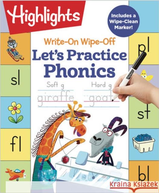 Write-On Wipe-Off Let's Practice Phonics Highlights Learning 9781644723029 Highlights Learning