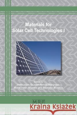 Materials for Solar Cell Technologies I Inamuddin 9781644901083