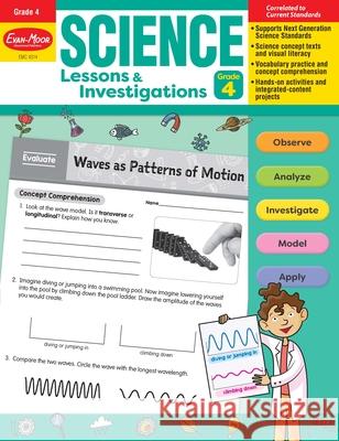 Science Lessons and Investigations, Grade 4 Teacher Resource Evan-Moor Corporation 9781645140061 Evan-Moor Educational Publishers