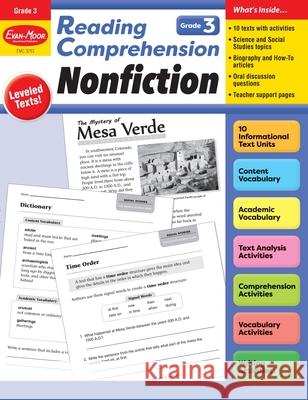 Reading Comprehension: Nonfiction, Grade 3 Teacher Resource Evan-Moor Corporation 9781645143369 Evan-Moor Educational Publishers