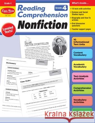 Reading Comprehension: Nonfiction, Grade 4 Teacher Resource Evan-Moor Corporation 9781645143376 Evan-Moor Educational Publishers