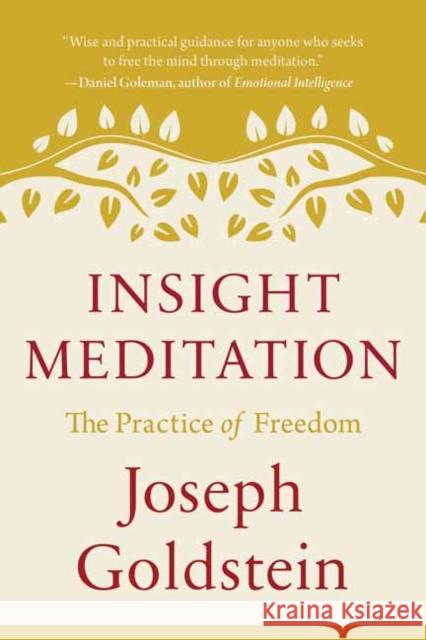 Insight Meditation: The Practice of Freedom Joseph Goldstein 9781645473435