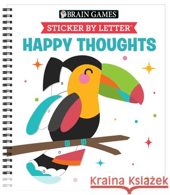 Brain Games - Sticker by Letter: Happy Thoughts Publications International Ltd 9781645584940 New Seasons