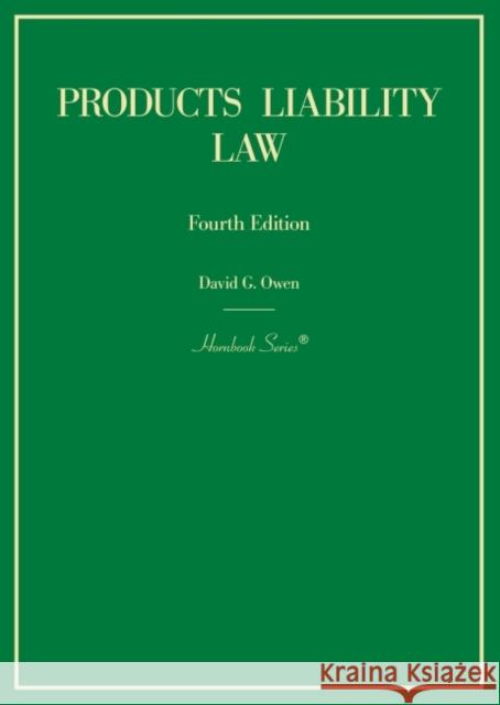 Products Liability Law Bennett L. Gershman 9781647087142 West Academic Publishing