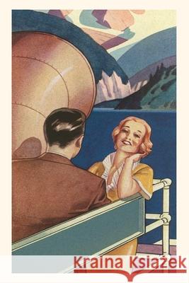 Vintage Journal Couple on Deck of an Ocean Liner Travel Poster Found Image Press 9781648111655 Found Image Press