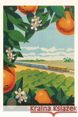 Vintage Journal Train Through orange Orchard Travel Poster Found Image Press 9781648112782 Found Image Press
