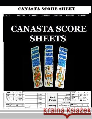Canasta Score Sheets: 8.5 x 11