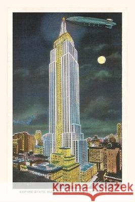 Vintage Journal Blimp, Moon over Empire State Building, New York City Found Image Press   9781669511762 Found Image Press