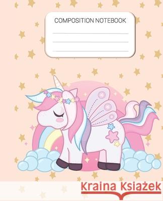 Composition Notebook: Unicorn Wide Ruled Notebook, School Notebook, Stars & Unicorn Home School Notebook, 7.5 x 9.25 Inches Writing Notebook Kraftingers House 9781675112823 